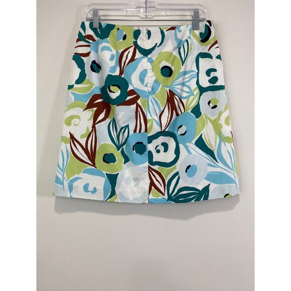 NWT Ann Taylor Bold Tropical Floral Cotton Skirt Size 6 Lined Travel Resort Wear - Picture 7 of 7